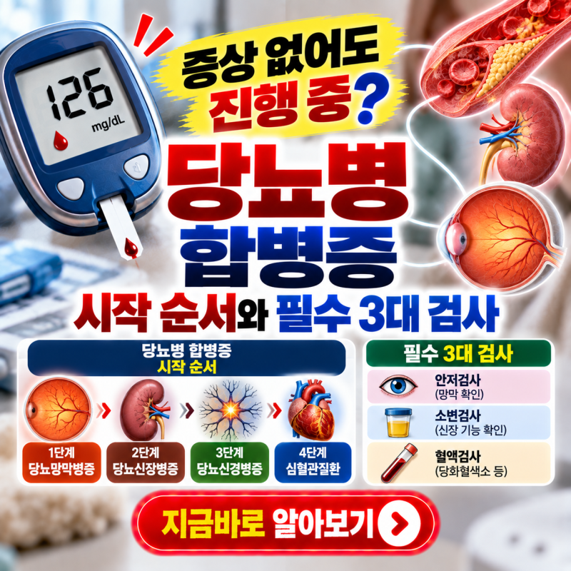 증상 없어도 진행 중? 당뇨병 합병증 시작 순서와 필수 3대 검사