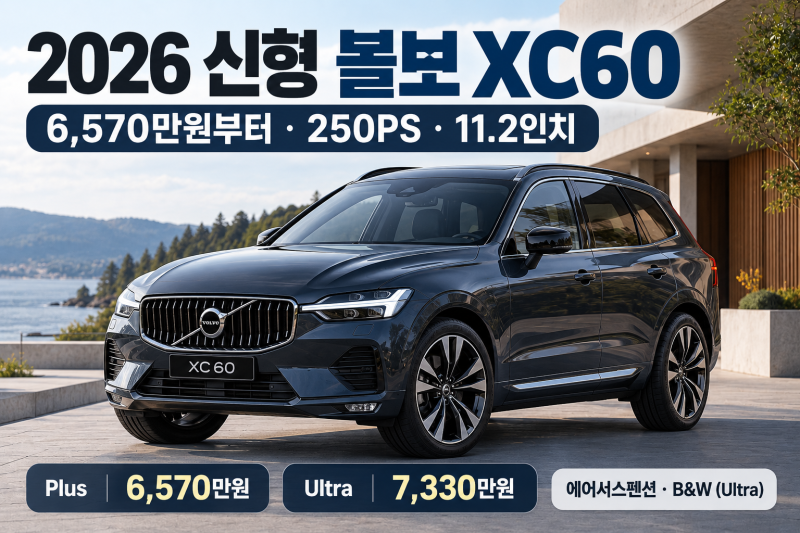 2026 신형 볼보 XC60 가격·옵션 총정리｜Plus vs Ultra 무엇이 다를까?