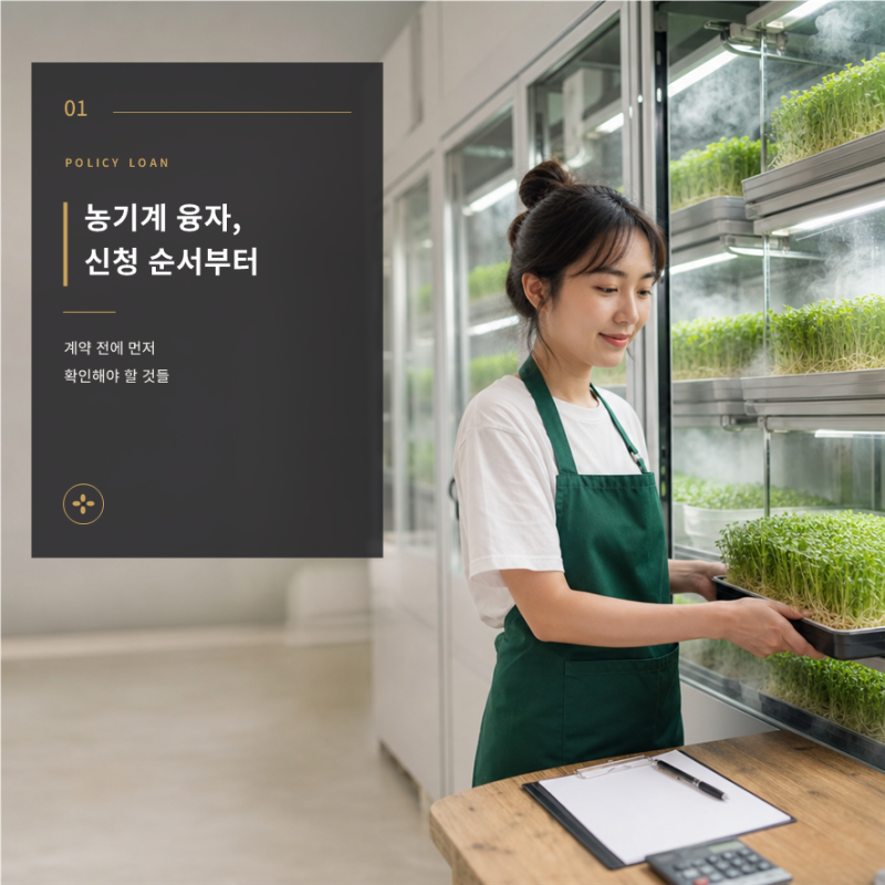 농기계 융자 신청 절차, 농업기계 정책자금 준비 순서 5단계