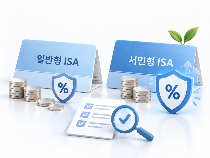 ISA 일반형·서민형 차이｜나는 어디에 해당할까? 비과세 한도부터 가입 기준까지