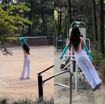 장원영이 산스장 벤치에 누워 낮잠을?…아이브 ‘생활밀착형 히어로’ 너무 웃기다