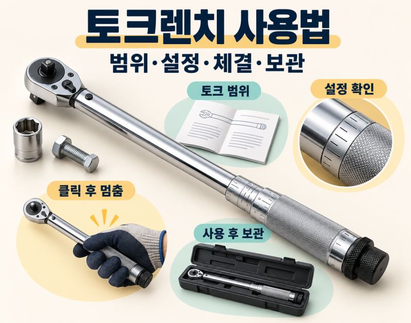 토크렌치 사용법｜토크 범위·설정·체결·보관 요령