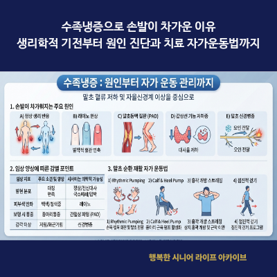 수족냉증으로 손발이 차가운 이유｜생리학적 기전부터 원인 진단과 치료 자가운동법까지