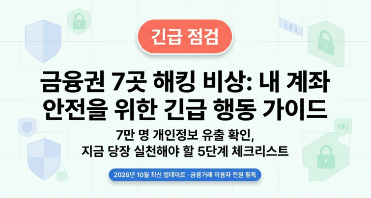 금융권 7곳 해킹·7만명 정보 유출 — 내 정보 털렸는지 지금 바로 확인하는 법