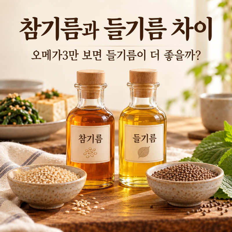참기름과 들기름 차이,오메가3만 보면 들기름이 더 좋을까?