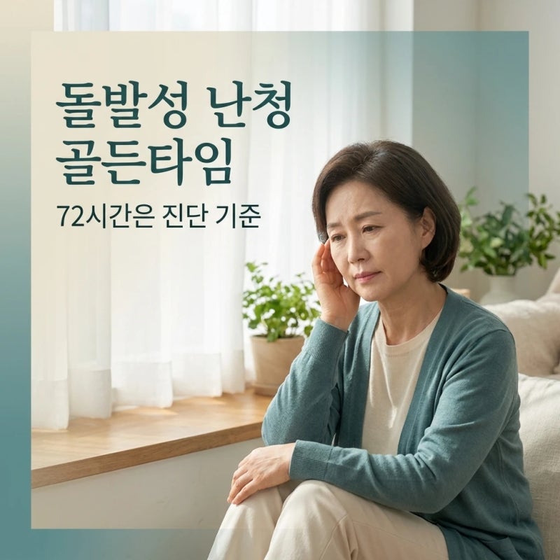 돌발성 난청 골든타임, 72시간은 치료 마감이 아니라 진단 기준입니다