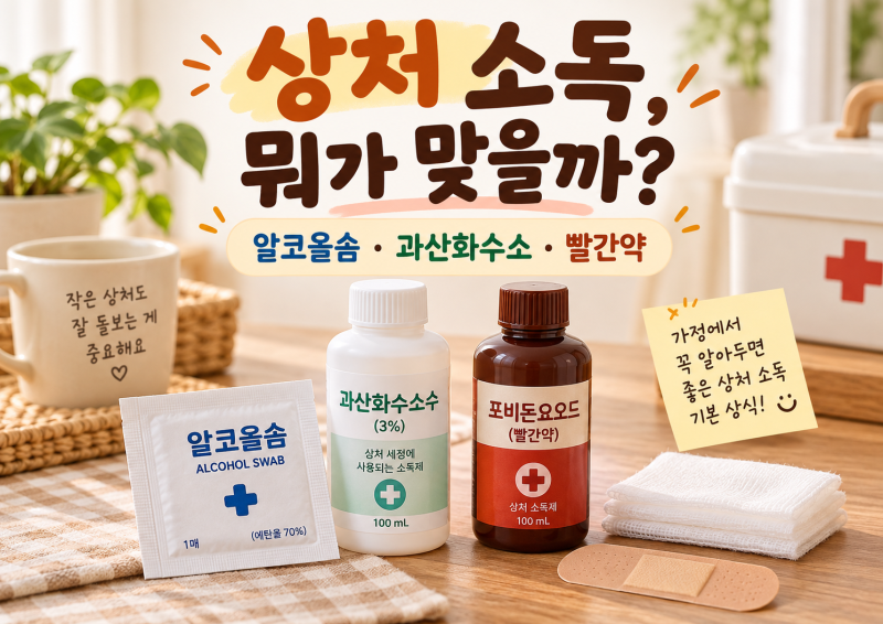 상처 소독, 알코올솜·과산화수소·빨간약 뭐가 맞을까?
