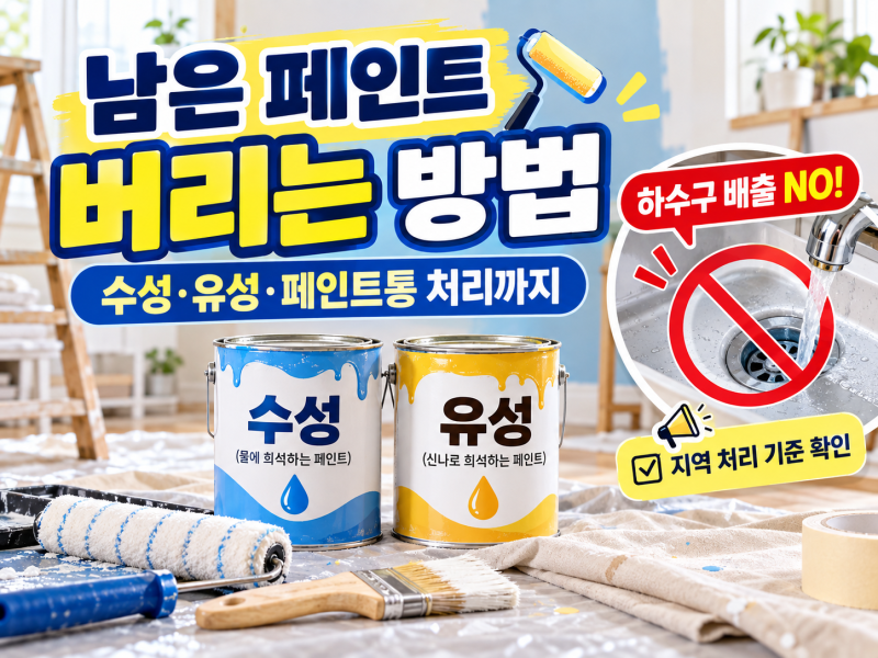 쓰고남은 페인트 버리는법, 남은 수성페인트 굳히는법부터 페인트통 분리수거까지