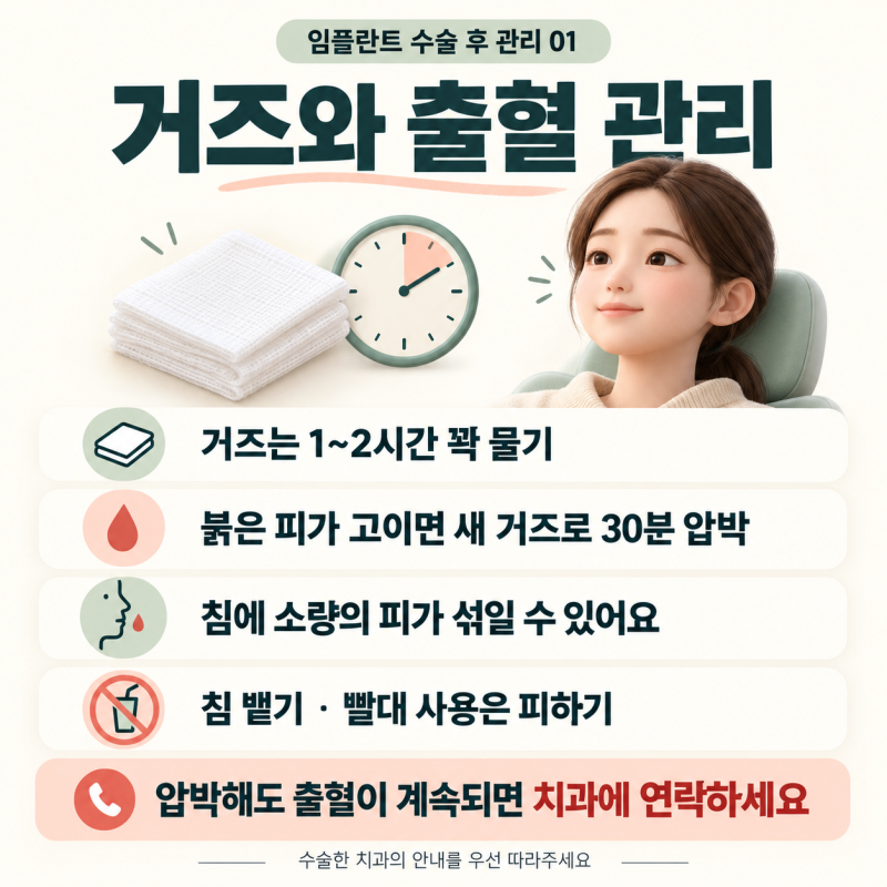 송현동치과 임플란트 수술 후 주의 사항, 거즈부터 실밥 제거까지 한 번에 정리