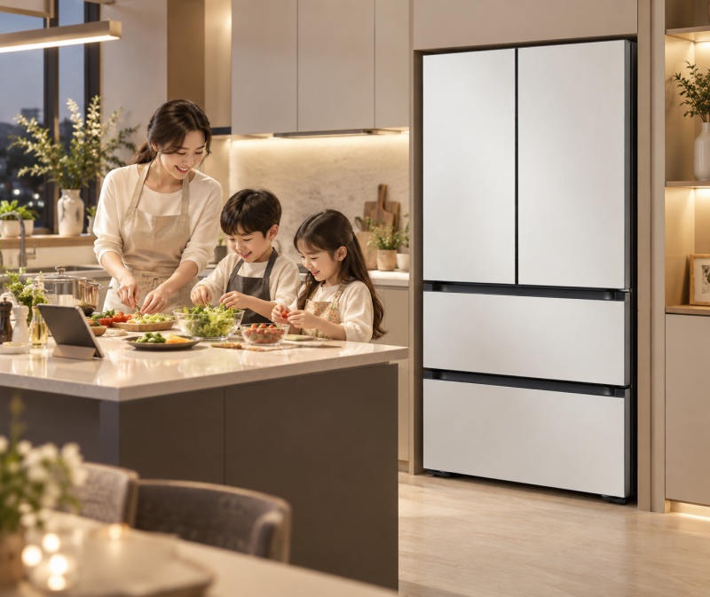 초저가찬스 190만원 삼성 비스포크 AI 김치냉장고 4도어 490L 코타 화이트 ±0.3℃로 온도 잡아....