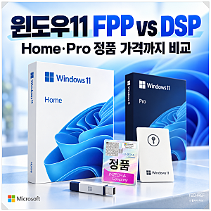 윈도우 11 FPP DSP 차이, Windows Home Pro 라이선스 가격까지 비교해보니