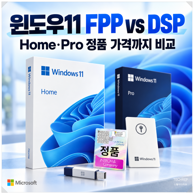 윈도우 11 FPP DSP 차이, Windows Home Pro 라이선스 가격까지 비교해보니
