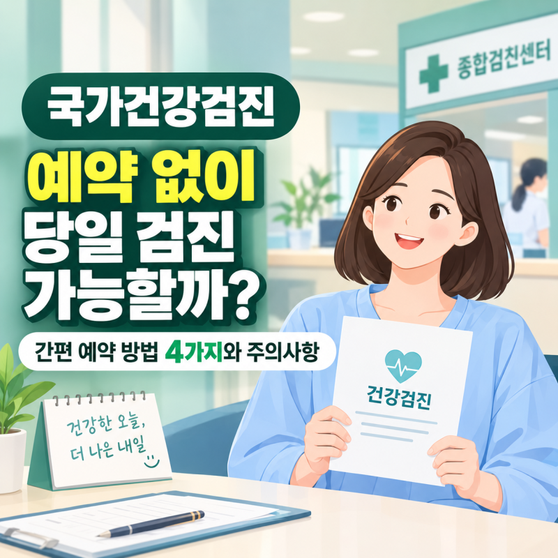 2026 국가건강검진 예약 없이 당일 검진 가능할까? 간편 예약 방법 4가지와 주의사항