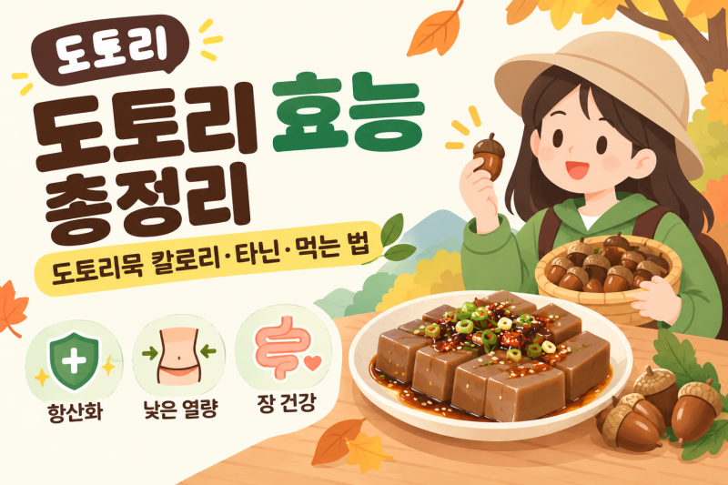 도토리 효능 총정리 | 도토리묵 칼로리·타닌·먹는 법 한 번에 끝내기