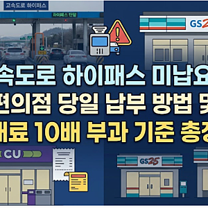 고속도로 하이패스 미납요금 편의점 당일 납부 방법 및 과태료 10배 부과 기준 총정리