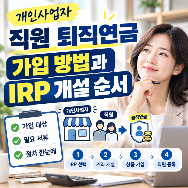 개인사업자 직원 퇴직연금 가입 방법과 IRP 개설 순서