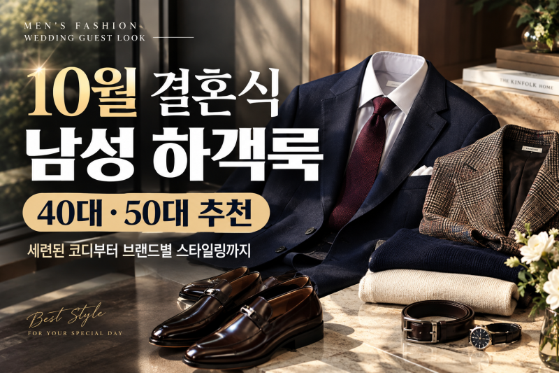10월 40대·50대 남성 하객룩 추천｜가을 결혼식 세련된 코디와 브랜드별 스타일링