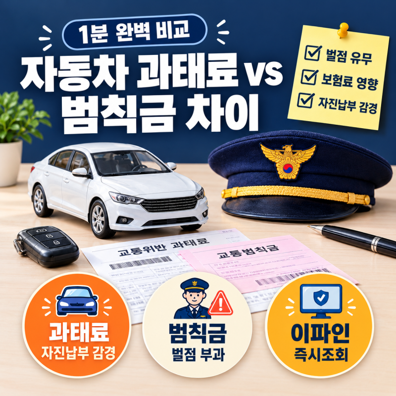 자동차 과태료와 범칙금 차이 총정리! 과태료 자진납부 감경과 벌점 기준까지