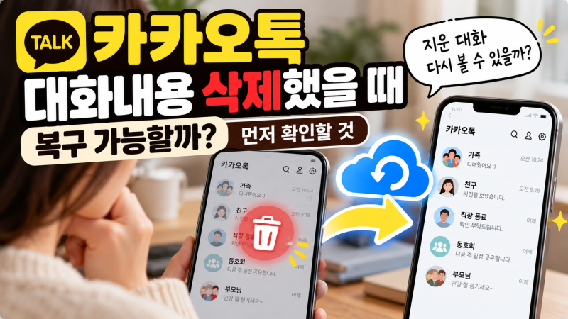 카카오톡 대화내용 삭제했을 때 복구 가능할까? 먼저 확인할 것