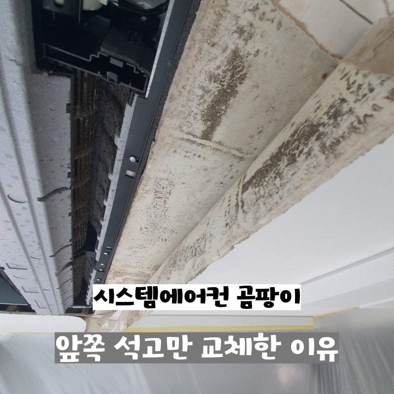 시스템에어컨 곰팡이 앞쪽 석고만 교체한 이유