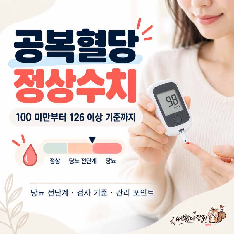공복혈당 정상수치는? 100 미만부터 당뇨 전단계·126 이상 기준까지 알아봐요
