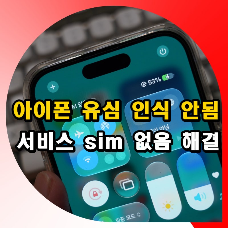 아이폰 유심 인식 안됨 안될때 서비스 sim 없음 차이 해결 방법