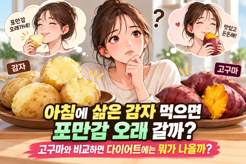 아침 삶은 감자 고구마 다이어트 비교 효과 총정리