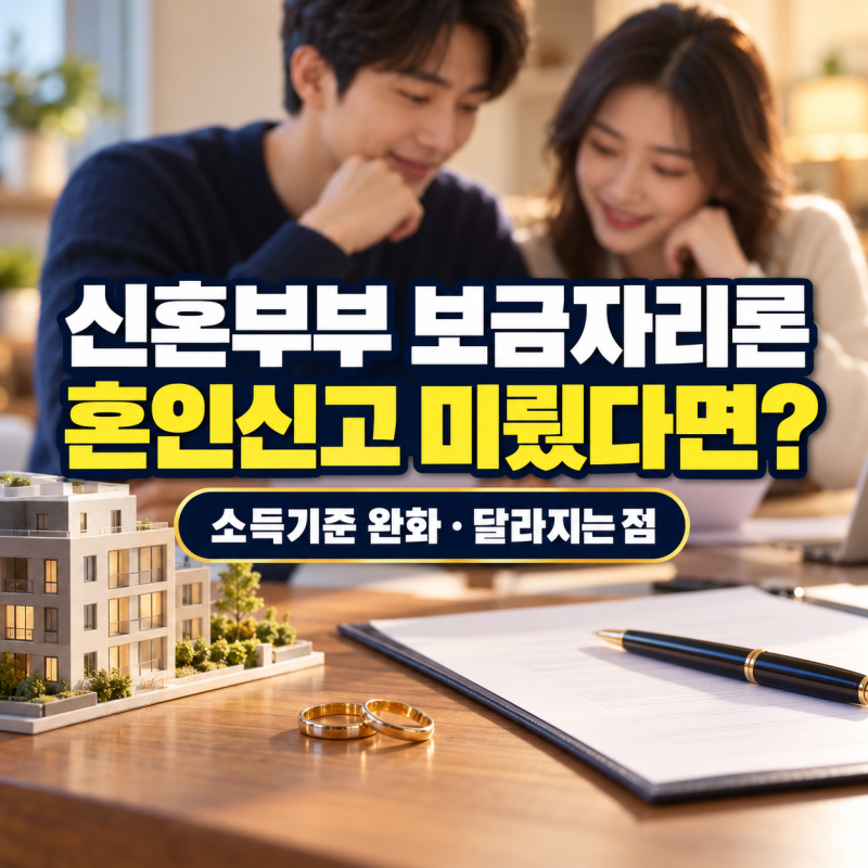 보금자리론 신혼부부 소득기준 완화, 혼인신고 미뤘다면 10월 19일부터 달라지는 점
