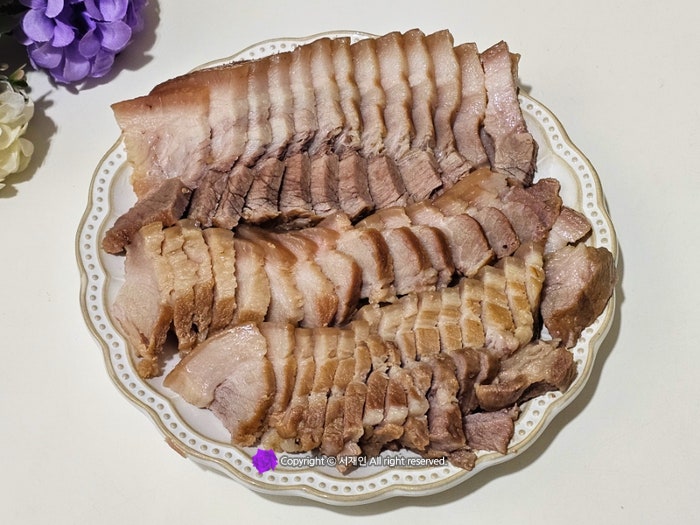 오겹살수육 맛있게 삶는법 삶는시간 미박삼겹살 요리♪