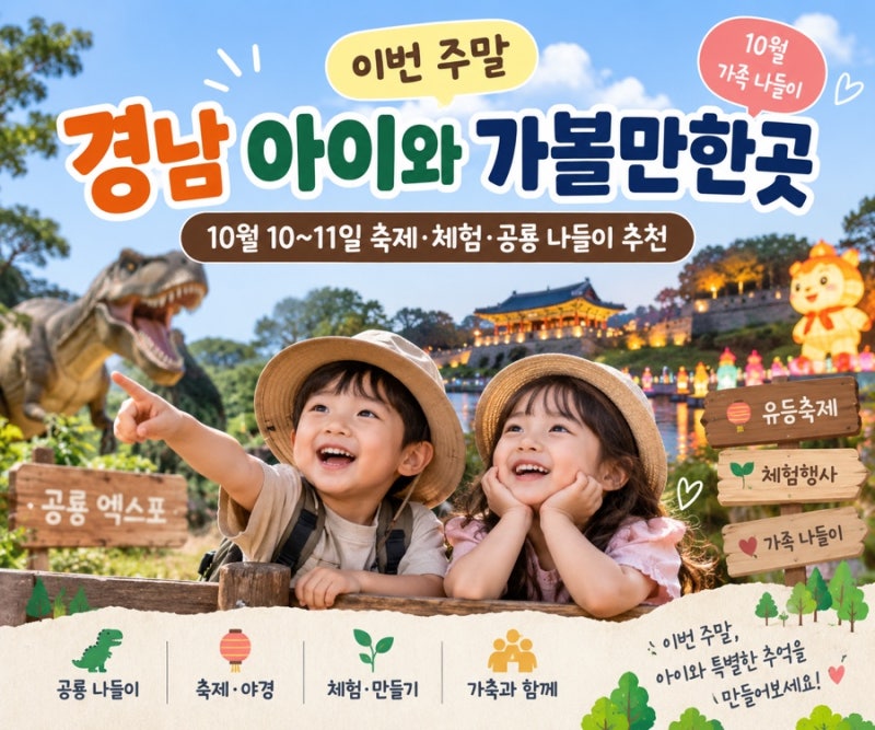 이번 주말 경남 아이와 가볼만한곳｜10월 10~11일 축제·체험·공룡 나들이 추천