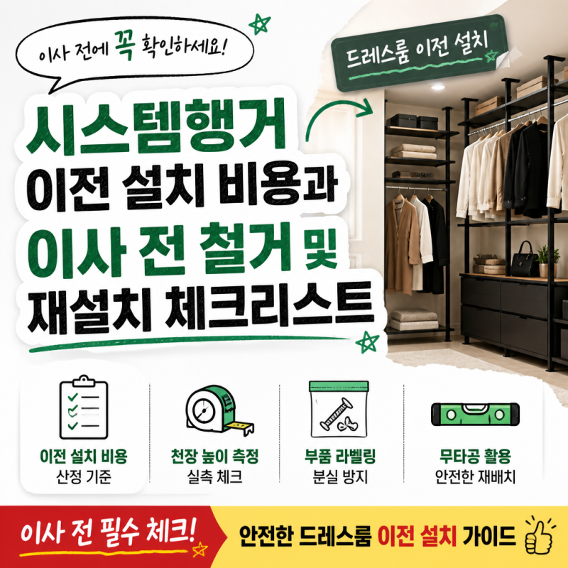 시스템행거 이전 설치 비용과 이사 전 철거 및 재설치 체크리스트