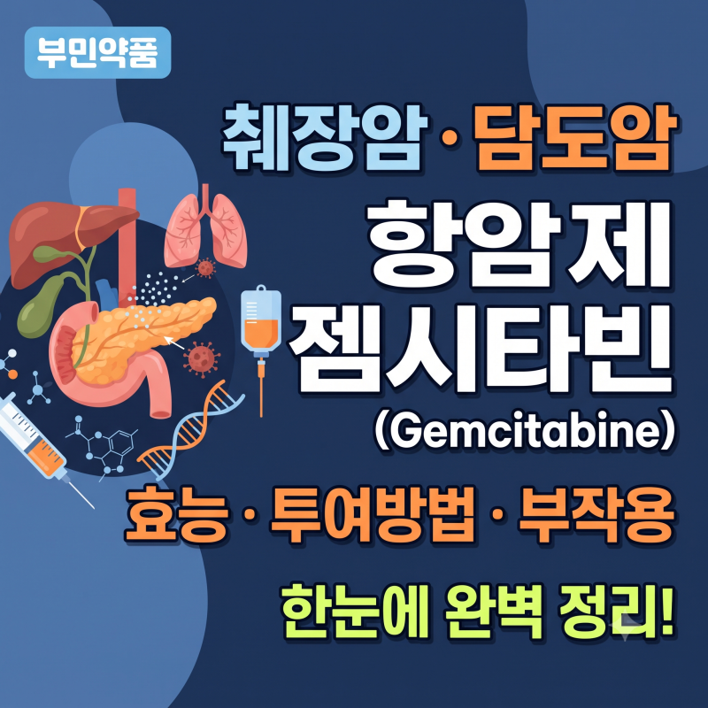 췌장암·담도암 항암제 '젬시타빈(Gemcitabine)' 작용 기전, 부작용 및 투여 방법 총정리