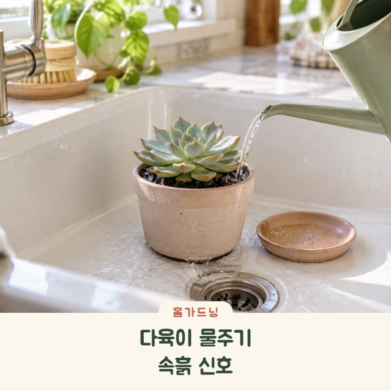 다육이물주기 2주마다? 속흙과 잎으로 때를 찾는 법