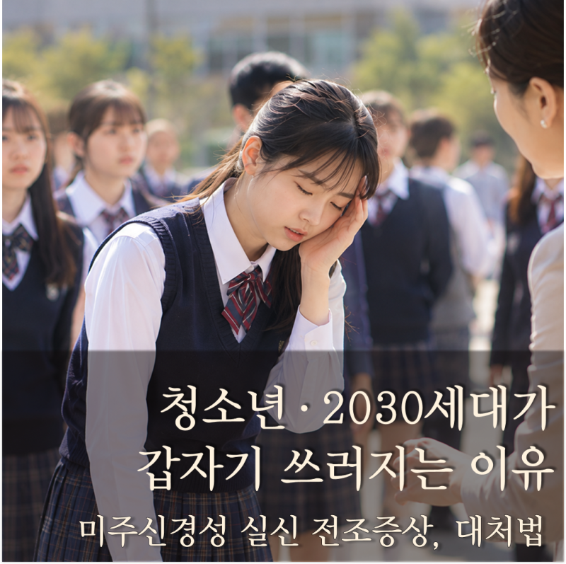 미주신경성실신 전조증상 7가지｜청소년·2030세가 갑자기 쓰러지는 이유와 대처법
