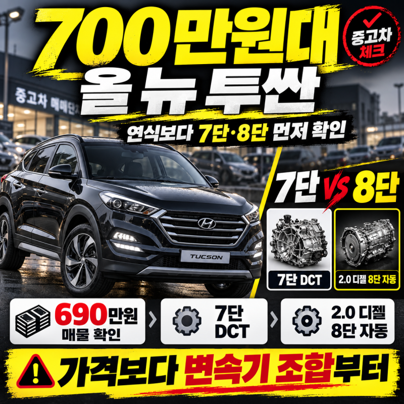 700만원대 올 뉴 투싼, 연식보다 7단과 8단 변속기 확인부터