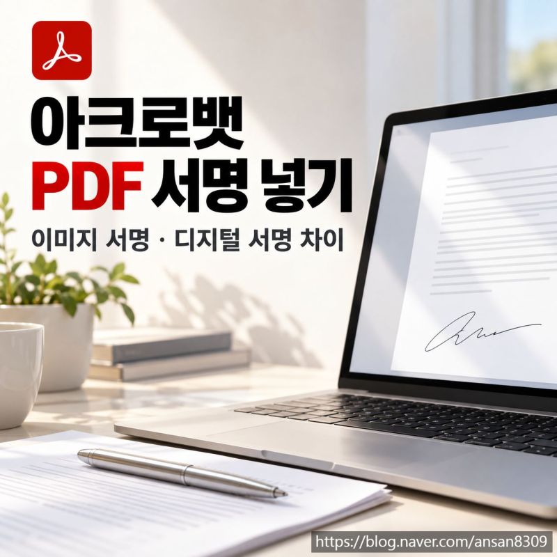 어도비 아크로뱃 PDF 서명 넣기, 이미지 서명과 디지털 서명 차이