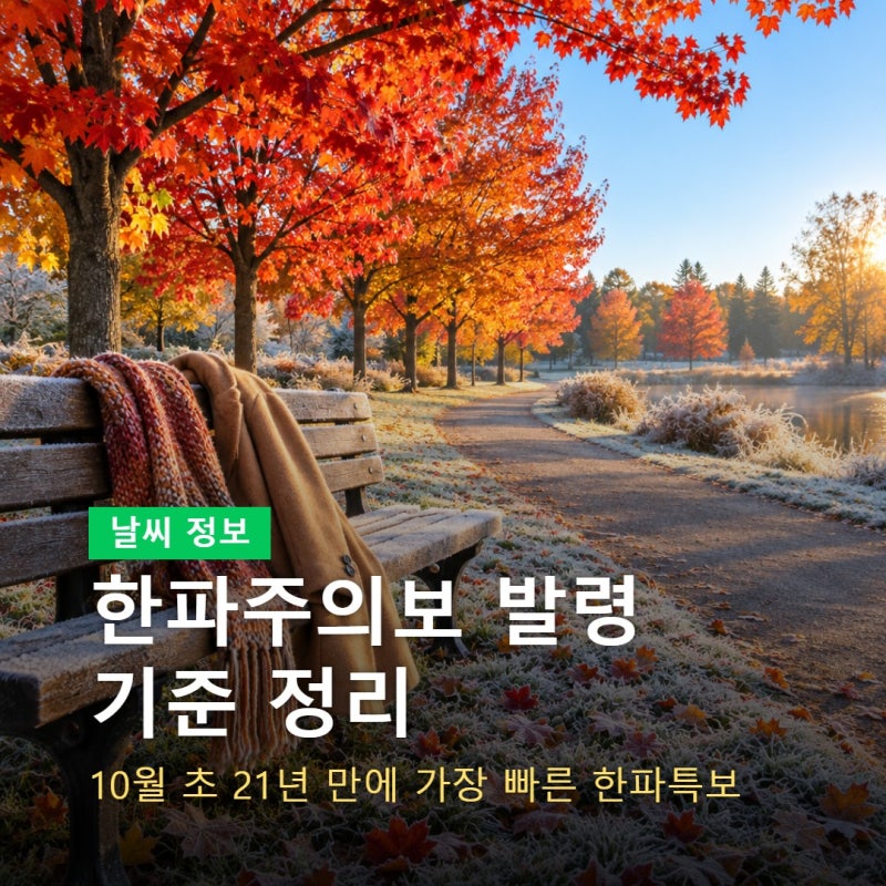 한파주의보 기준 뭐길래 10월에? 21년 만에 가장 빠른 한파특보, 이번 주 기온·옷차림 정리
