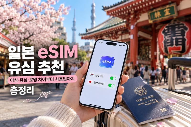 일본 eSIM 유심 추천｜이심·유심·로밍 차이부터 사용법까지 총정리