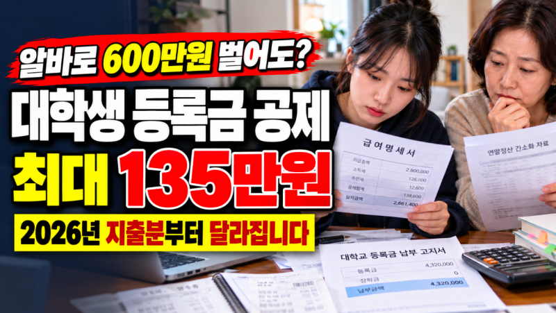 알바하는 대학생 자녀, 등록금 135만 원 공제 됩니다! 단 '이것'은 안 돼요!