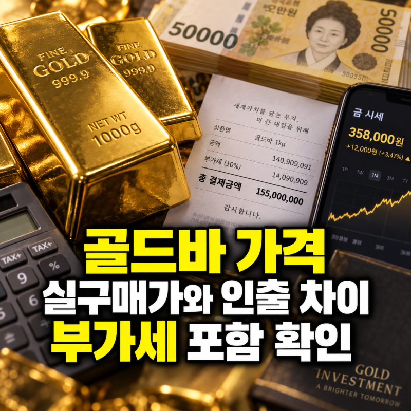 실구매가와 인출 차이 그리고 부가세 포함 골드바 가격