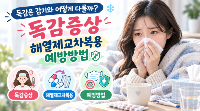 독감은 감기와 어떻게 다를까? 2026년 독감 증상,해열제 교차복용,예방방법,