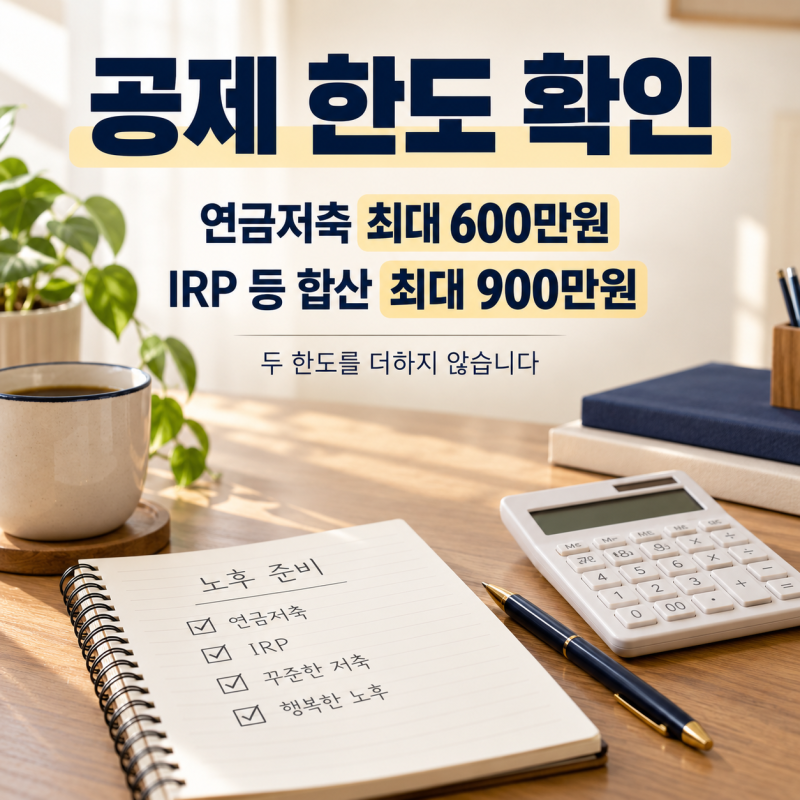 연금저축·IRP 연말정산 공제, 연말 전에 확인할 조건과 주의사항(+세액공제 한도 정리)