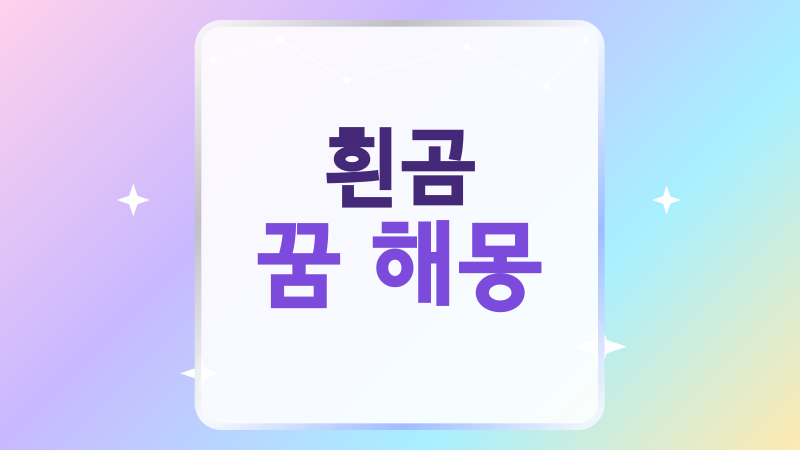 흰곰 꿈 해몽, 조용히 다가온 흰곰이 전하는 길몽과 흉몽의 갈림길