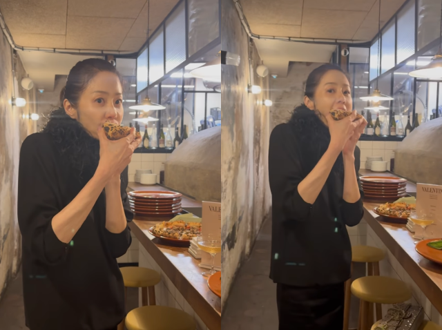 “휘청하더니 걱정 쏟아졌는데”…고현정, 두 손으로 피자 ‘한입’