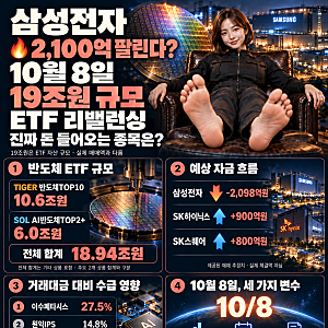 삼성전자 2,100억 팔린다? 10월 8일 19조 반도체 ETF 리밸런싱, 진짜 수혜주는 따로 있다