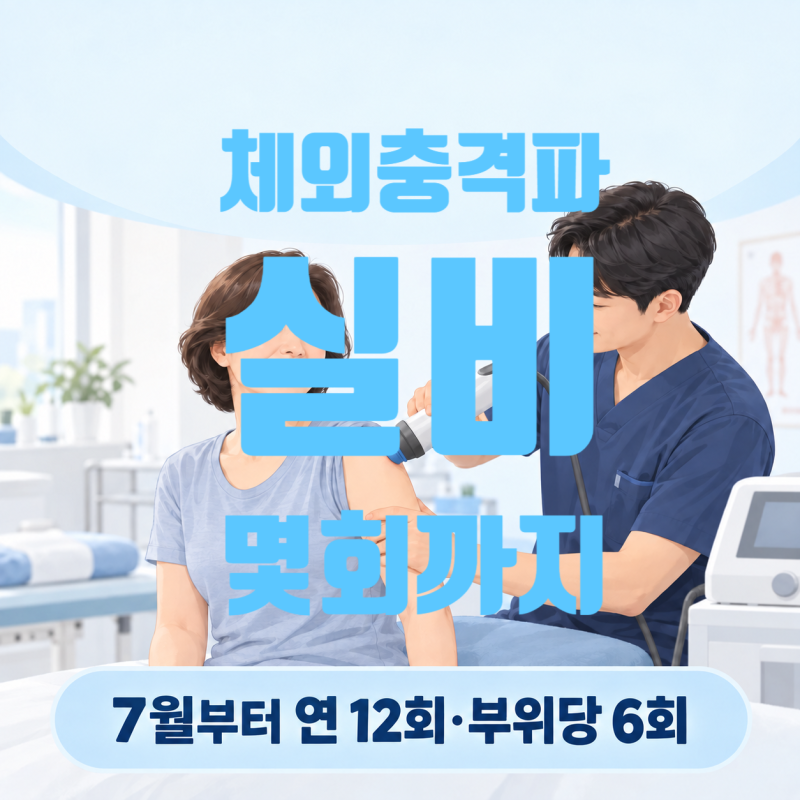 체외충격파 실비, 2026년 7월부터 연 12회·부위당 6회 | 도수치료와 한도 묶이는지 세대별 판정