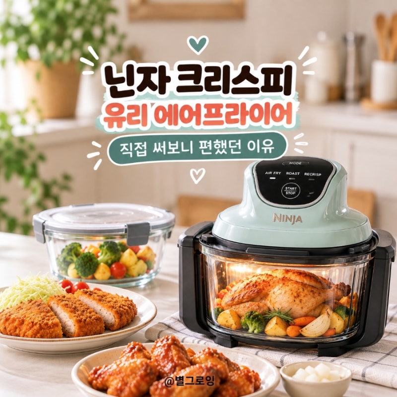 닌자 크리스피 에어프라이어 후기, 유리 에어프라이어 직접 써보니
