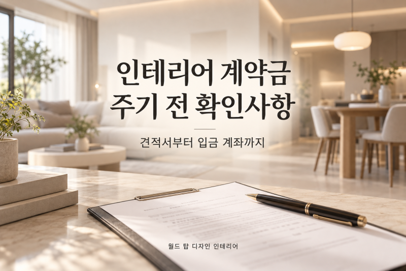 인테리어 계약금 주기 전 확인사항, 견적서부터 입금 계좌까지