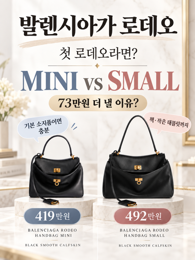발렌시아가로데오백 미니 vs 스몰, 73만원 더 낼 만큼 차이 날까