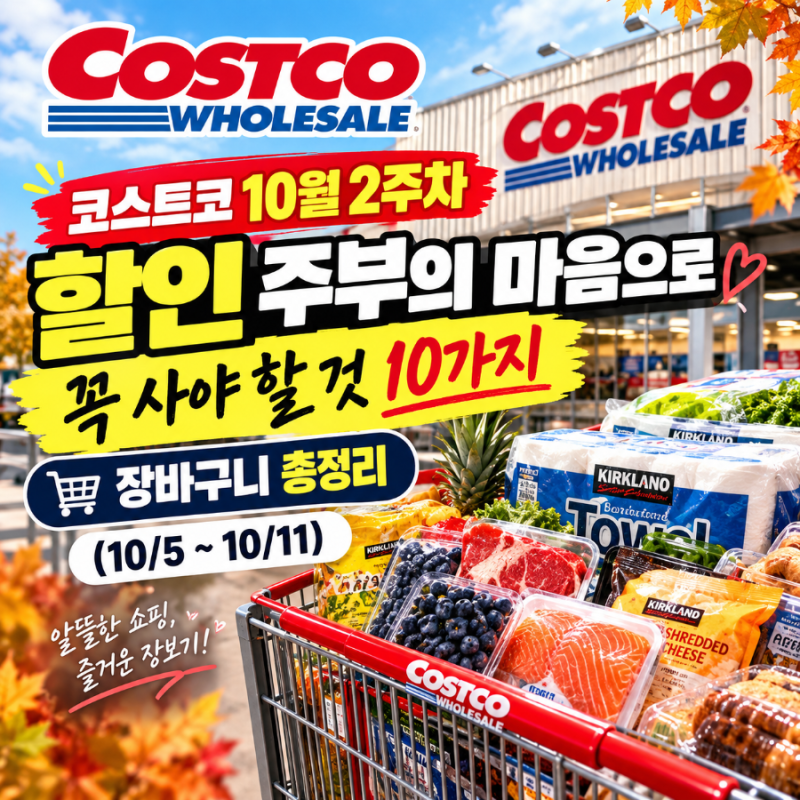코스트코 10월 2주차 할인 주부의 마음으로 꼭 사야 할 것 10가지 장바구니 총정리 (10/5~10/11)